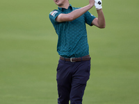 Rikuya Hoshino of Japan plays his second shot on the 1st hole on the third day of the Estrella Damm N.A. Andalucia Masters 2024 at Real Club...