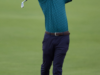 Rikuya Hoshino of Japan plays his second shot on the 1st hole on the third day of the Estrella Damm N.A. Andalucia Masters 2024 at Real Club...