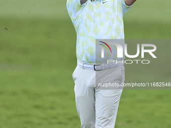 Callum Shinkwin of England plays his second shot on the 1st hole on the third day of the Estrella Damm N.A. Andalucia Masters 2024 at Real C...