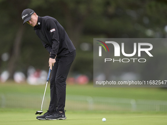 Marcus Kinhult of Sweden plays a shot on the 1st green on the third day of the Estrella Damm N.A. Andalucia Masters 2024 at Real Club de Gol...