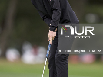 Marcus Kinhult of Sweden plays a shot on the 1st green on the third day of the Estrella Damm N.A. Andalucia Masters 2024 at Real Club de Gol...