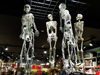 Halloween decorations are seen at a store in Krakow, Poland on October 14th, 2024. (