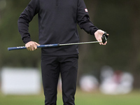 Marcus Kinhult of Sweden reacts on the 1st green on the third day of the Estrella Damm N.A. Andalucia Masters 2024 at Real Club de Golf Soto...