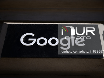 Google logo sign is seen outiside Google office in Krakow, Poland on October 19th, 2024. (