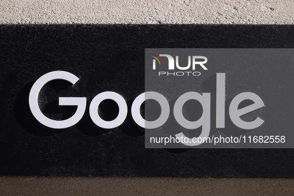 Google logo sign is seen outiside Google office in Krakow, Poland on October 19th, 2024. 