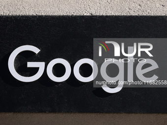 Google logo sign is seen outiside Google office in Krakow, Poland on October 19th, 2024. (