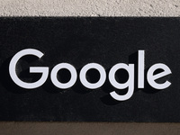 Google logo sign is seen outiside Google office in Krakow, Poland on October 19th, 2024. (