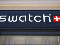 Swatch logo is seen on a store in Krakow, Poland on October 19th, 2024. (