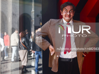 Mr. Bean figure is seen at the entrance to Polonia Wax Museum in Krakow, Poland on October 19th, 2024. (