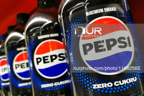 Pepsi bottles in a store in Krakow, Poland on October 19th, 2024. 