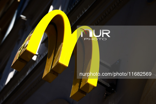  McDonald's logo is seen in Krakow, Poland on October 19th, 2024. 