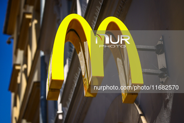  McDonald's logo is seen in Krakow, Poland on October 19th, 2024. 