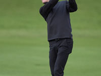 Marcus Kinhult of Sweden plays his second shot on the 1st hole on the third day of the Estrella Damm N.A. Andalucia Masters 2024 at Real Clu...