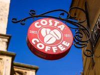 Costa Coffee logo is seen in Krakow, Poland on October 19th, 2024. (