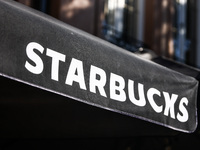 Starbucks Coffee logo is seen in Krakow, Poland on October 19th, 2024. (