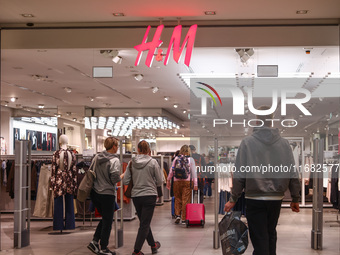  H & M store in a shopping mall in Krakow, Poland on October 19th, 2024. (