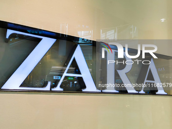 Zara logo is seen on a store in Krakow, Poland on October 19th, 2024. (