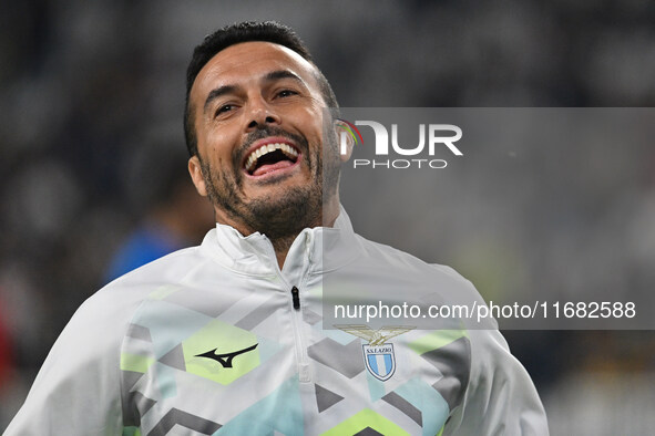 Pedro of S.S. Lazio participates in the 8th day of the Serie A Championship between Juventus F.C. and S.S. Lazio at Allianz Stadium in Turin...