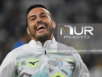 Pedro of S.S. Lazio participates in the 8th day of the Serie A Championship between Juventus F.C. and S.S. Lazio at Allianz Stadium in Turin...