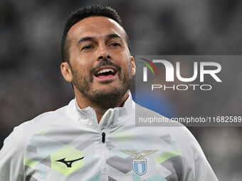 Pedro of S.S. Lazio participates in the 8th day of the Serie A Championship between Juventus F.C. and S.S. Lazio at Allianz Stadium in Turin...