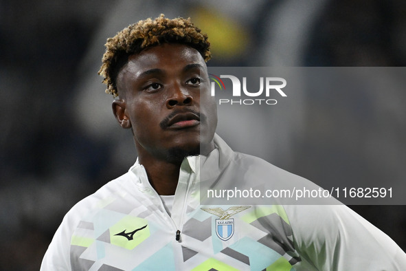 Fisayo Dele-Bashiru of S.S. Lazio participates in the 8th day of the Serie A Championship between Juventus F.C. and S.S. Lazio at Allianz St...