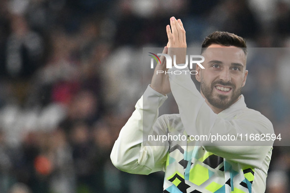 Mario Gila of S.S. Lazio participates in the 8th day of the Serie A Championship between Juventus F.C. and S.S. Lazio at Allianz Stadium in...