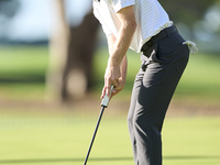 Rasmus Neergaard-Petersen of Denmark plays a shot on the 1st green on the third day of the Estrella Damm N.A. Andalucia Masters 2024 at Real...