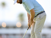 Thomas Aiken of South Africa plays a shot on the 1st green on the third day of the Estrella Damm N.A. Andalucia Masters 2024 at Real Club de...