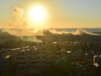 Black smoke billows from Beirut's southern suburb following heavy Israeli air raids on the pro-Iranian Hezbollah stronghold in Beirut, Leban...