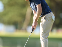 Grant Forrest of Scotland plays a shot on the 1st green on the third day of the Estrella Damm N.A. Andalucia Masters 2024 at Real Club de Go...