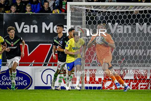 FC Twente goalkeeper Lars Unnerstall plays during the match between RKC and Twente at the Mandemakers Stadium in Waalwijk, Netherlands, on O...