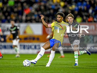 RKC defender Godfried Roemeratoe plays during the match between RKC and Twente at the Mandemakers Stadium in Waalwijk, Netherlands, on Octob...