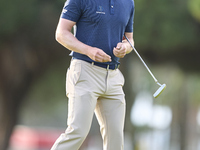 Grant Forrest of Scotland reacts on the 1st green on the third day of the Estrella Damm N.A. Andalucia Masters 2024 at Real Club de Golf Sot...