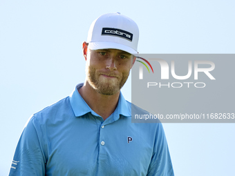 Jesper Svensson of Sweden reacts on the 1st green on the third day of the Estrella Damm N.A. Andalucia Masters 2024 at Real Club de Golf Sot...