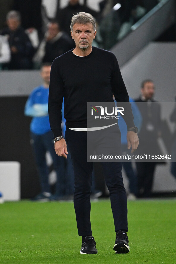 Marco Baroni coaches S.S. Lazio during the 8th day of the Serie A Championship between Juventus F.C. and S.S. Lazio at Allianz Stadium in Tu...