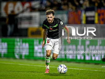 FC Twente forward Mitchell van Bergen plays during the match between RKC and Twente at the Mandemakers Stadium in Waalwijk, Netherlands, on...