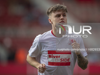 Ben Doak warms up prior to the Sky Bet Championship match between Middlesbrough and Bristol City at the Riverside Stadium in Middlesbrough,...