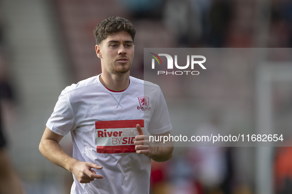 Hayden Hackney warms up before the Sky Bet Championship match between Middlesbrough and Bristol City at the Riverside Stadium in Middlesbrou...