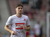 Hayden Hackney warms up before the Sky Bet Championship match between Middlesbrough and Bristol City at the Riverside Stadium in Middlesbrou...