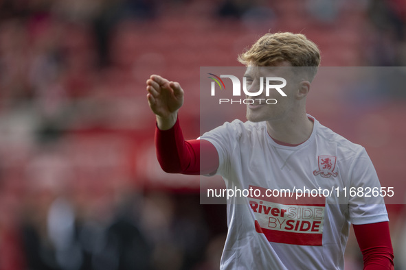 Tommy Conway warms up before the Sky Bet Championship match between Middlesbrough and Bristol City at the Riverside Stadium in Middlesbrough...