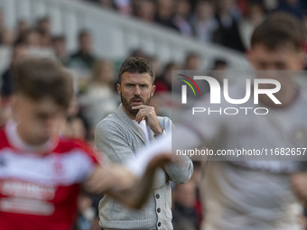 Middlesbrough Manager Michael Carrick watches from the sidelines during the Sky Bet Championship match between Middlesbrough and Bristol Cit...