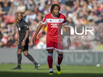 Micah Hamilton of Middlesbrough plays during the Sky Bet Championship match between Middlesbrough and Bristol City at the Riverside Stadium...