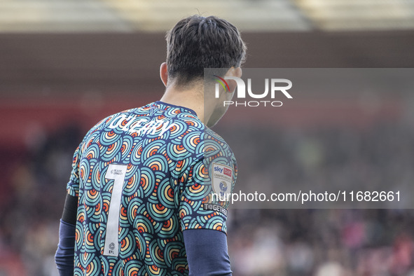 Bristol City Goalkeeper Max O'Leary participates in the Sky Bet Championship match between Middlesbrough and Bristol City at the Riverside S...