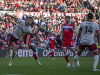 Luke McNally of Bristol City heads clear during the Sky Bet Championship match between Middlesbrough and Bristol City at the Riverside Stadi...