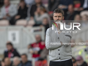 Middlesbrough Manager Michael Carrick is present during the Sky Bet Championship match between Middlesbrough and Bristol City at the Riversi...