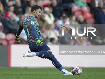 Bristol City Goalkeeper Max O'Leary participates in the Sky Bet Championship match between Middlesbrough and Bristol City at the Riverside S...