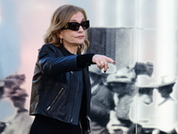 Isabelle Huppert attends the remake of the light factories in Lyon, France, on October 19, 2024. (