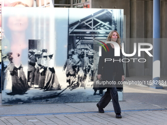 Sandrine Kiberlain attends the remake of the light factories in Lyon, France, on October 19, 2024. (