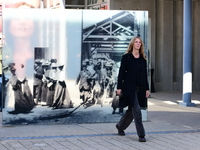 Sandrine Kiberlain attends the remake of the light factories in Lyon, France, on October 19, 2024. (