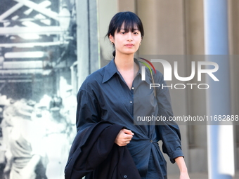 Bella Kim attends the remake of the light factories in Lyon, France, on October 19, 2024. (